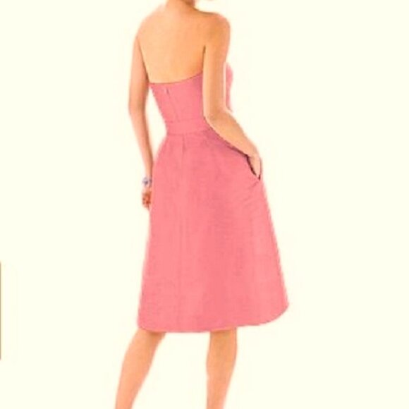 Alfred Sung 580...Cocktail Length, Strapless Dress.....Papaya...Size 8 ....NWT - Picture 2 of 4